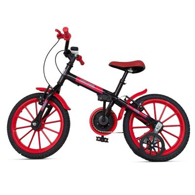 Bicicleta Aro 16 Infantil Com Rodinhas E Buzina 3 A 7 Anos Meninos Meninas Vermelho