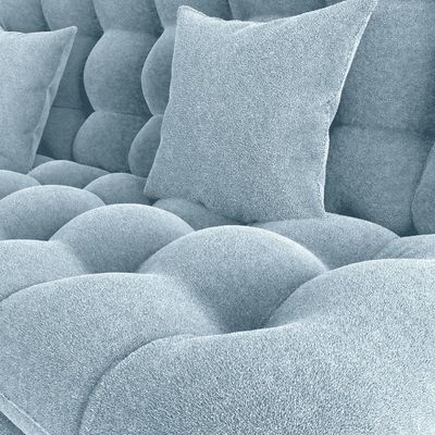 Sofa Cama 2 Lugares 185 Cm Duda Tecido Boucle F495 Milani Store Azul