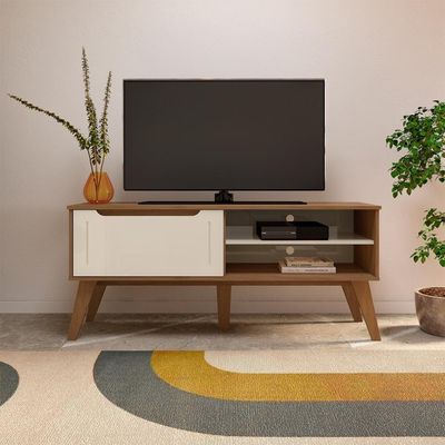 Rack Bancada Para Tv 60 Pol 134 Cm 4710 Cinamomo Off White Arly