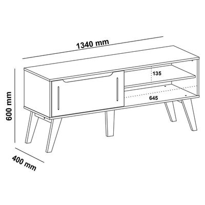 Rack Bancada Para Tv 60 Pol 134 Cm 4710 Cinamomo Off White Arly