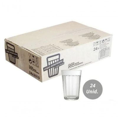 Jogo 24 Copos De Vidro Americano Tradicional Nadir Figueiredo 190ml Cerveja Boteco Bar