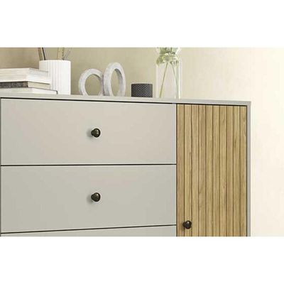Cômoda de Quarto MB 1059 c/ 1 Porta e 4 Gavetas 100cm Mel - Movelbento
