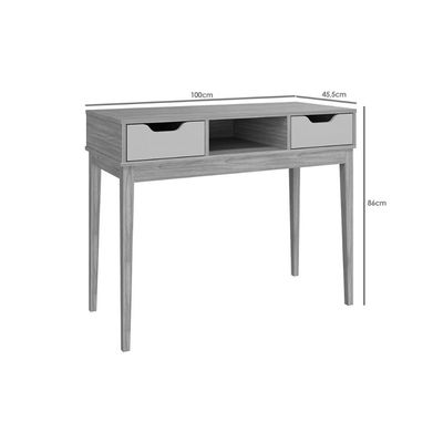 Mesa de Computador MB 1099 c/ 2 Gavetas Mel/Off White - Movelbento
