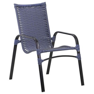 Jogo 4 Cadeiras Emily E Mesa Com Ombrelone Trama Original Azul Dark