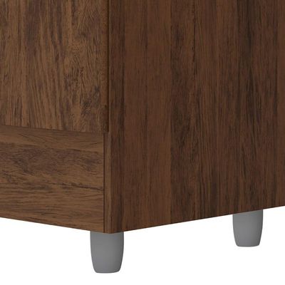 Guarda Roupa Solteiro 103cm Com Espelho Ideal Imbuia Rústico - Vila Rica