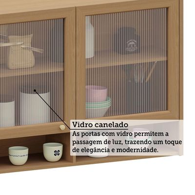Cozinha Completa 6 Peças Com Tampo Lumina Luciane Móveis Cinammon/Freijó