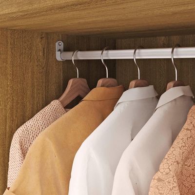 Guarda Roupa Casal 218cm Com Espelho Elegance Nature/alasca - Vila Rica