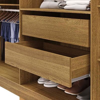 Guarda Roupa Casal 218cm Com Espelho Elegance Nature/alasca - Vila Rica
