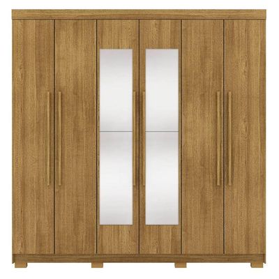Guarda Roupa Casal 218cm Com Espelho Elegance Nature - Vila Rica