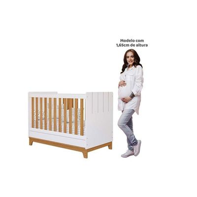 Berço Infantil Biscoito 2 em 1 Fendi/Nature - Permóbili Baby