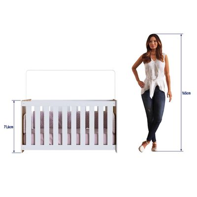 Berço com Regulagem e Colchão Nogal e Branco Completa Móveis