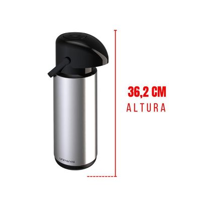 Garrafa Térmica Pressão Verona 1,8 L Inox - Unitermi