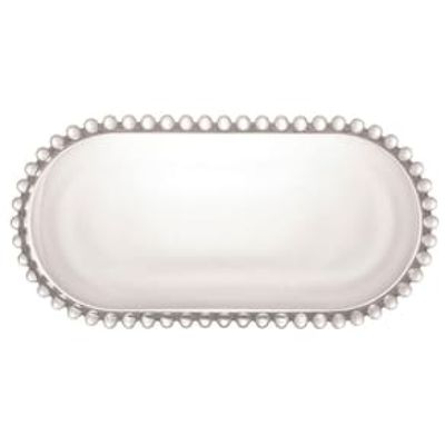 Travessa Oval Wolff Pearl em Cristal - 12 x 24 cm