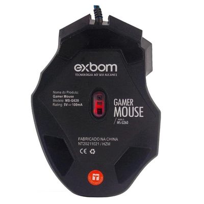 Mouse Gamer Optico Usb 3200Dpi Com 7 Botões e Led Color MS-G620