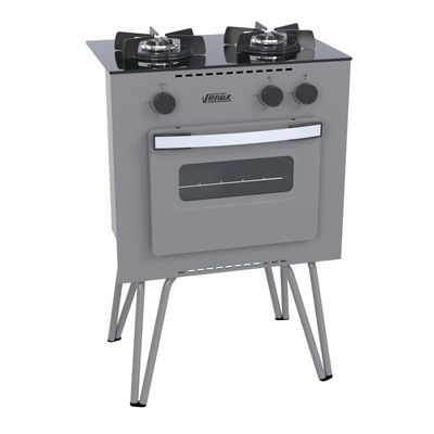 FOGAO A GAS MINI COOK 2 Q GRAFITE GAS GLP