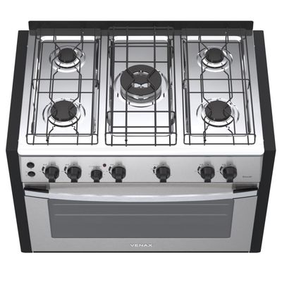 Fogao a Gas de Embutir 5 Bocas Venax Gaudi Platinum GII Inox 110v