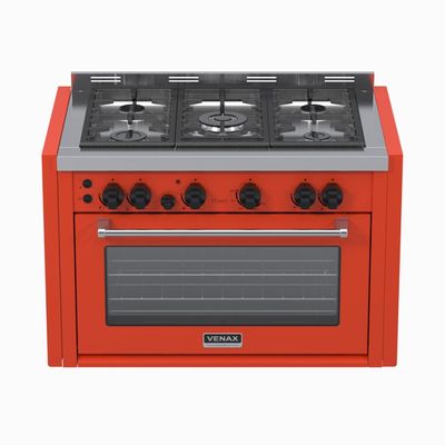 Fogao a Gas de Embutir 5 Bocas Venax Temis Vermelho 110v