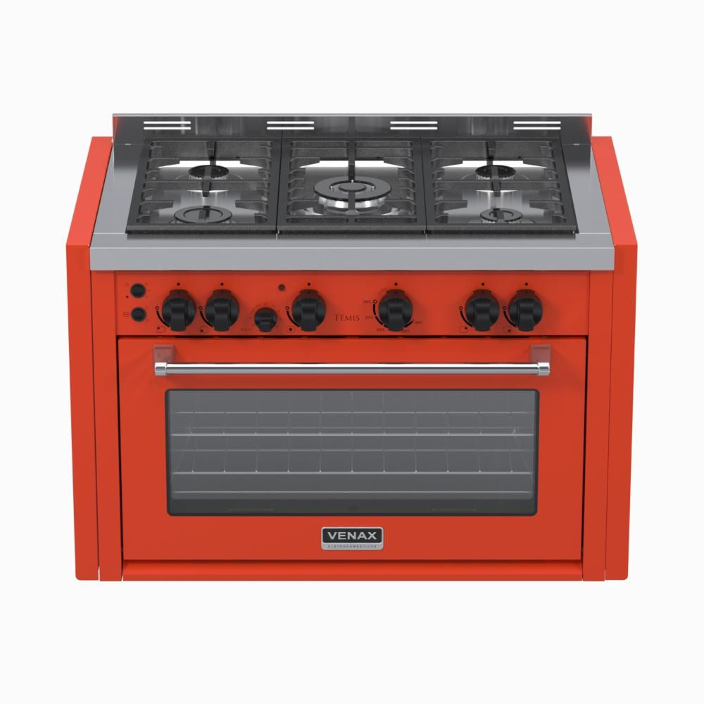 Fogão 5 Bocas de Embutir Venax Temis Vermelho - 220v - 25992