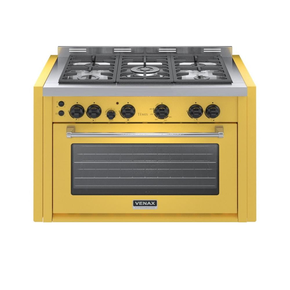 Fogão 5 Bocas de Embutir Venax Temis Amarelo - 220v - 25984