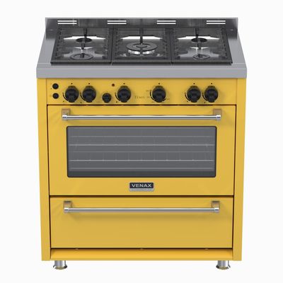 Fogao a Gas 5 Bocas Venax Temis Amarelo 220v