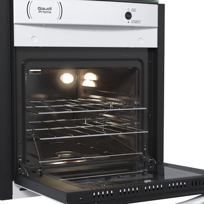 FOGAO A GAS DE EMBUTIR GAUDI PRISMA VITREO BL 4Q BRANCO GAS GLP