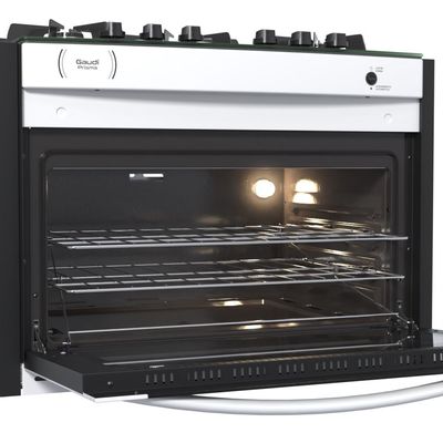 FOGAO A GAS DE EMBUTIR GAUDI PRISMA VITREO BL 5Q BRANCO GAS GLP