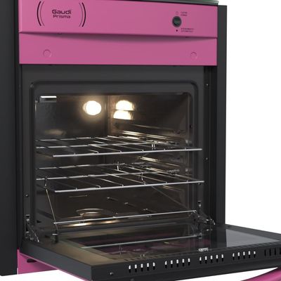 FOGAO A GAS DE EMBUTIR GAUDI PRISMA VITREO BL 4Q PINK GAS GLP