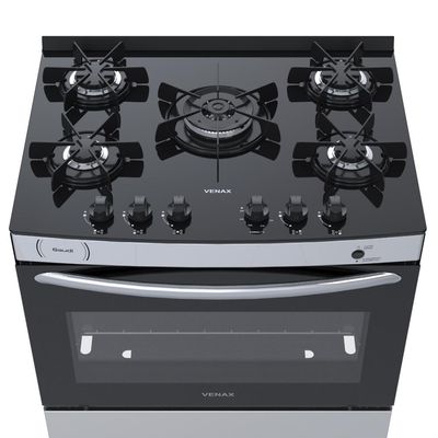 FOGAO A GAS GAUDI VITREO 5 Q INOX GAS GLP