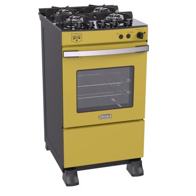 Fogao a Gas 4 Bocas Venax Gaudi Vetro Vitreo Amarelo 110v