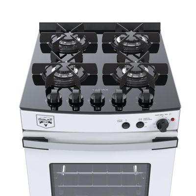 Fogao a Gas 4 Bocas Venax Gaudi Vetro Vitreo Branco 220v