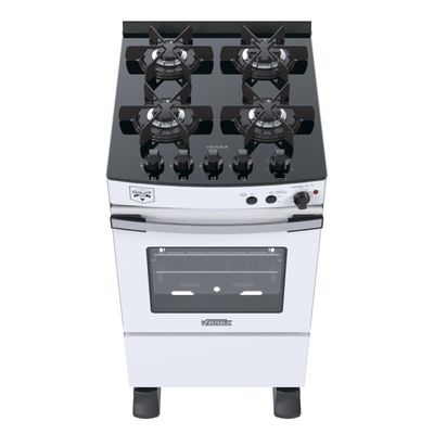 Fogao a Gas 4 Bocas Venax Gaudi Vetro Vitreo Branco 220v