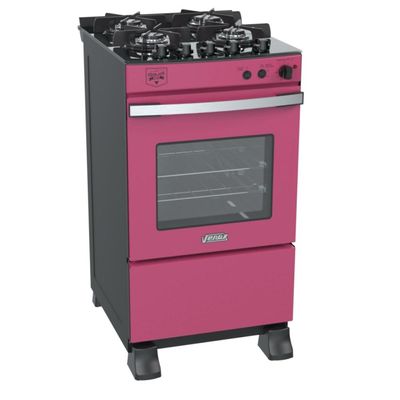 Fogao a Gas 4 Bocas Venax Gaudi Vetro Vitreo Pink 110v