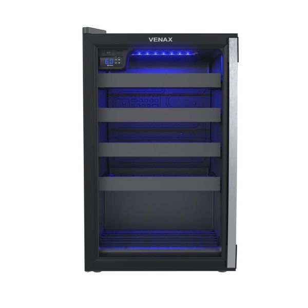 Adega de Vinhos Venax 24 Garrafas Piubella Preto Porta Invertida 220v
