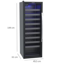 Adega de Vinhos Venax 50 Garrafas Piubella Preto Porta Invertida