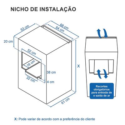 Forno Eletrico de Embutir Venax 45L Grand Gourmet Branco 220v