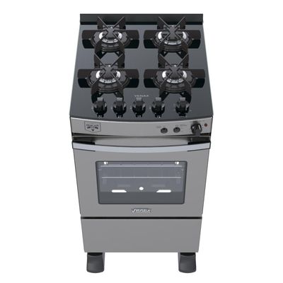 Fogao a Gas 4 Bocas Venax Gaudi Vetro Vitreo Inox 110v