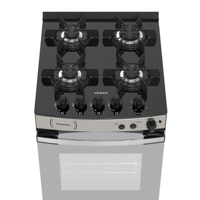 Fogao a Gas 4 Bocas Venax Palladio Vitreo Inox 110v