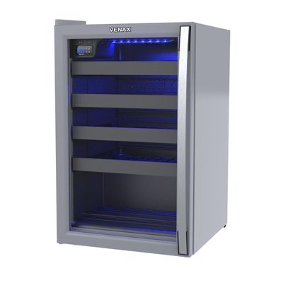 Adega de Vinhos Venax 24 Garrafas Piubella Cinza Porta Invertida 220v