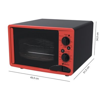 Forno Eletrico Venax 45L Classic Vintage Vermelho 110v