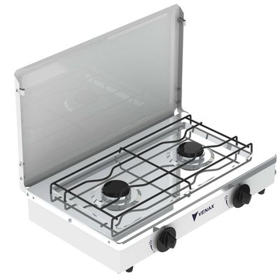 FOGAO A GAS FLAMALAR 2 Q TAMPA DE METAL BRANCO GAS GLP