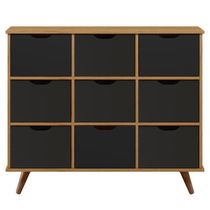 Nicho Organizador Retrô 9 Gavetas Freijó/preto - Qmovi