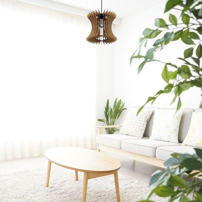Luminária Teto Tipo Pendente Curva Mdf - Completa Mdf Cru