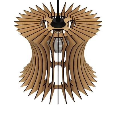 Luminária Teto Tipo Pendente Curva Mdf - Completa Mdf Cru