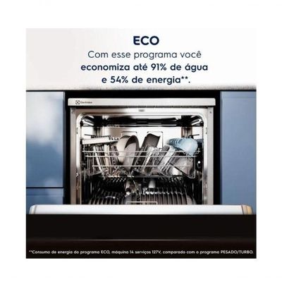 Lava-louça Electrolux 14 Serviços Branca Com Programa Lava & Seca 50 Min LB14E Branco 110V