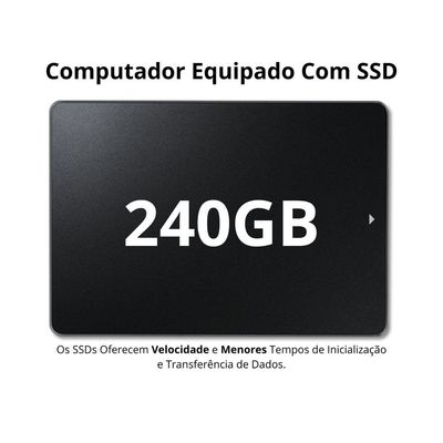 Computador Completo Intel Core I3 16gb Ssd 240gb Monitor Led 19'' Windows