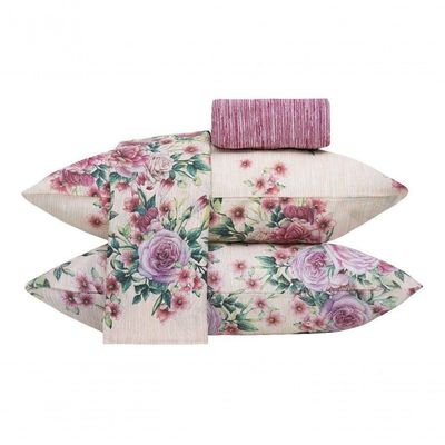 Jogo De Cama Queen 250x240cm Helena 140 Fios Realce Premium