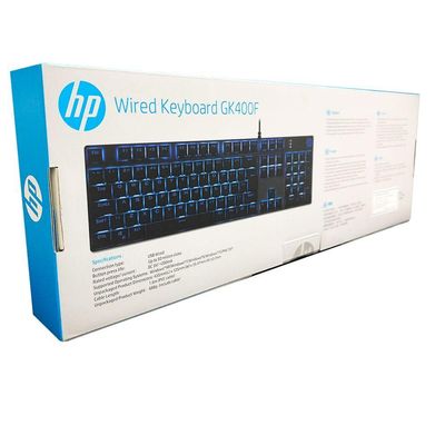 Teclado Mecânico Gamer Hp Gk400F Usb Led Azul Switch Blue