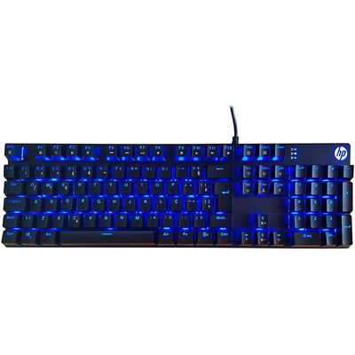 Teclado Mecânico Gamer Hp Gk400F Usb Led Azul Switch Blue
