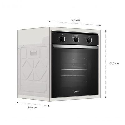 Forno Elétrico De Embutir Consul 84L Preto 220V