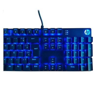 Teclado Mecânico Gamer Hp Gk400F Usb Led Azul Switch Blue